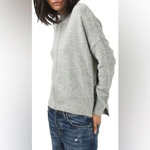 Topshop Gray Side Zip Sweater, Size 4